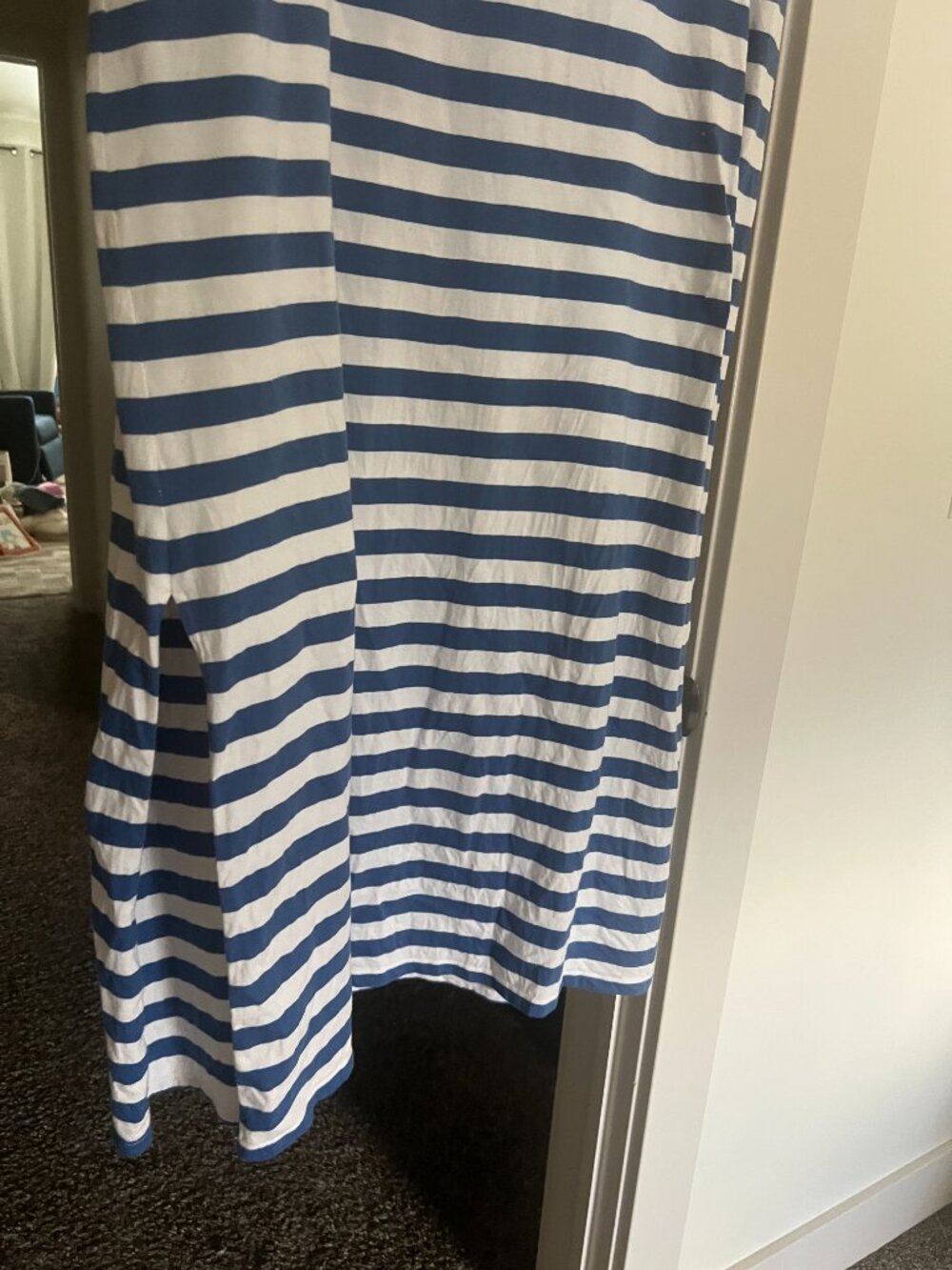 Old Navy "Vintage Crew Neck Maxi Dress" Blue & White Stripe - Size XL - Picture 4 of 4